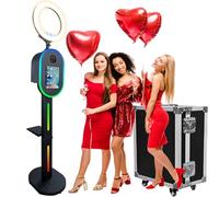 ZLPOWER Photo Booth per iPad 10.2 "11" 11" 12.9 pollici e per fotocamera Dualuse Selfie Station Shell Stand APP Control RGB Ring Light Music Sync Light Box Photobooth macchina con custodia da volo per
