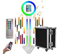 ZLPOWER Photo Booth Selfie Station per iPad 10.2 '' 10.9 '' 11 "12.9 '' Shell Stand con Software APP Controllo Luce Music Sync Box Telecomando RGB Anello Luce Photobooth Macchina con Caso di Volo per