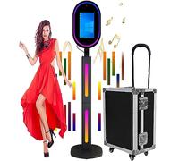 ZLPOWER Specchio Photo Booth con fotocamera e software APP Magic Selfie Station Shell Stand Photobooth Macchina Touch Screen con anello luce e trolley Flight Case per eventi Matrimonio Noleggio Natale