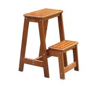 ZLSNOBLE Sgabello Pieghevole A 2 Livelli, Scaletta Multiuso in Legno Pieghevole per Adulti, Espositore per Armadio, Biblioteca, Camera da Letto E Cucina