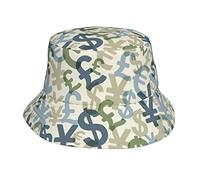 Zltegako Cappelli alla pescatora alla moda Cappello da pescatore ripiegabile per donne uomini cappello estivo da viaggio all'aperto, Astratto Seamless Pattern Con Soldi 10, Etichettalia unica