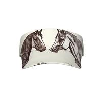 Zltegako Cappello da sole con fiori e cavalli disegnato a mano, cappello da sole vuoto cappello da sole unisex visiera regolabile per baseball golf nero, Come nella foto, Etichettalia unica