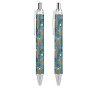 Zltegako Penna a sfera con grafica con foglie tropicali bradipi da 0,5 mm, scrittura liscia, inchiostro blu, 4 pezzi, 2 pezzi, 1 pezzo