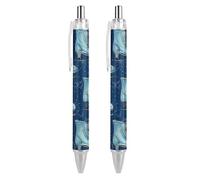 Zltegako Penne a sfera a punta fine da 0,5 mm, retrattile, inchiostro nero, 2 pezzi