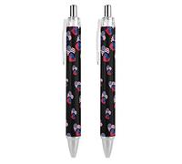 Zltegako Samoa - Penne a sfera a punta fine da 0,5 mm, retrattile, inchiostro nero, 2 pezzi