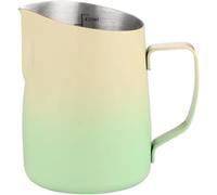 Zlthraustic Bricco Latte per Montare Schiuma, Brocca Acciaio per Cappuccino Professionale, Accessorio Macchina caffè Espresso per Latte Art, per Bistro Gastronomia, Green
