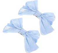 Zlthraustic Fermagli Tende Decorativi Fiocchi Blu, 2 Pezzi | Chiusura salda e riparazione semplice per tende, senza forare il muro