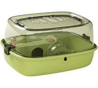 Zlthraustic Gabbia per Criceto Trasparente con Coperchio Apribile, Portatile per Piccoli Animali, Casa per Topi Ratti e Ricci, Green