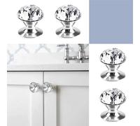 Zlthraustic Maniglie Adesive 4 Pezzi Pomelli Diamante Autoadesivi, 4 | Montaggio senza trapano, presa comoda e riparazione rapida su vetro e armadietti