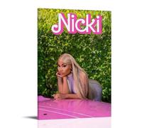 ZLTOFJ Poster artistico con Nicki Minaj, decorazione moderna per camera da letto e ufficio, 30 x 45 cm, con cornice