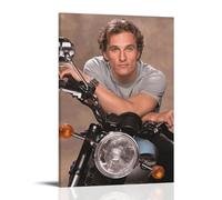 ZLTOFJ Poster artistico moderno, con stampa di Matthew McConaughey, per camera da letto, ufficio, cantante celebrità, musica, film, poster artistico, 60 x 90 cm, con cornice