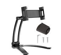 zlw-shop Supporto for Tablet del Telefono Desktop, Base del Supporto for Tablet flodable in Alluminio, Supporto Desktop Completamente Regolabile for Telefono Tablet 5-13 Pollici (Color : Black)