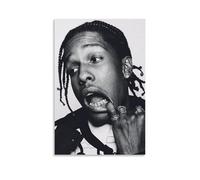 ZLWZPZLN ASAP - Poster su tela con musica pop e cantante roccioso, decorazione artistica da parete per camera da letto, 60 x 90 cm, senza cornice