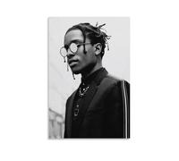 ZLWZPZLN ASAP - Poster su tela con musica pop e cantante roccioso, decorazione artistica da parete per camera da letto, 30 x 45 cm, senza cornice