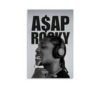 ZLWZPZLN ASAP - Poster su tela con musica pop e cantante roccioso, decorazione artistica da parete per camera da letto, 60 x 90 cm, senza cornice