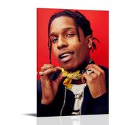 ZLWZPZLN ASAP - Poster su tela, motivo: cantante rock famoso, con musica pop, decorazione artistica da parete per camera da letto, 30 x 45 cm, con cornice