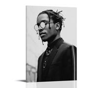 ZLWZPZLN ASAP - Poster su tela, motivo: cantante rock famoso, con musica pop, decorazione artistica da parete per camera da letto, 30 x 45 cm, con cornice