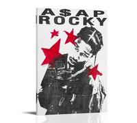 ZLWZPZLN ASAP - Poster su tela, motivo: cantante rock famoso, musica pop, decorazione artistica da parete per camera da letto, 20 x 30 cm, con cornice