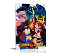 ZLWZPZLN Gurren Lagann - Poster su tela a tema anime, decorazione artistica da parete, per camera da letto, 30 x 45 cm, con cornice