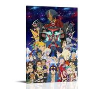 ZLWZPZLN Gurren Lagann - Poster su tela a tema anime, decorazione artistica da parete, per camera da letto, 50 x 75 cm, con cornice