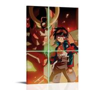 ZLWZPZLN Gurren Lagann - Poster su tela a tema anime, decorazione artistica da parete, per camera da letto, 20 x 30 cm, con cornice
