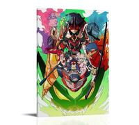 ZLWZPZLN Gurren Lagann - Poster su tela a tema anime popolare, decorazione artistica da parete, per camera da letto, 60 x 90 cm, con cornice