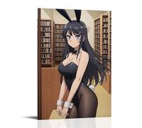 ZLWZPZLN Poster su tela a tema anime Mai Sakurajima, decorazione artistica da parete per camera da letto, 40 x 60 cm, con cornice