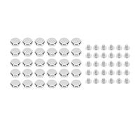 ZLXCAOB 30 Set Rivetti e Viti 8mm Rivetti Esagonali Cavi in Lega di Zinco Viti in Ferro Incrociate da 6mm per la Decorazione di Borse Artigianali in Pelle (Argento)