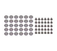 ZLXCAOB 30 Set Rivetti e Viti 8mm Rivetti Esagonali Cavi in Lega di Zinco Viti in Ferro Incrociate da 6mm per la Decorazione di Borse Artigianali in Pelle (Argento Nero)