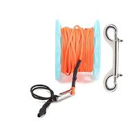 ZLXCAOB Bobina di filo di plastica da 15 m Doppia testa Gancio Indicatore per immersione Boa Corda Ruota Guida Bobina di filo (Blu)