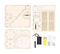ZLXCAOB Modello spaziale elettrico in legno Giocattolo fai-da-te Scienze motorie Sussidi didattici Giocattolo educativo per bambini