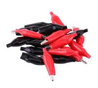 ZLXCAOB Morsetto elettrico a coccodrillo in metallo da 20 pezzi 35 mm per testare il misuratore della sonda nero e rosso