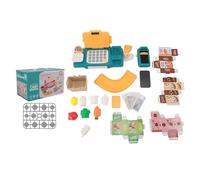 ZLXCAOB Registratore di cassa Giocattolo per Bambini con Scanner per Checkout Gioca a Set di Alimenti Gioca a Calcolatrice Lettore di Carte di Credito Trasmissione Vocale Fai (verde)