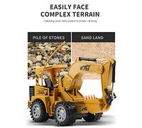 ZLXCAOB Rullo compressore telecomandato 1/24 2.4GHz 5CH RC Camion da Costruzione Veicoli di ingegneria Giocattoli educativi per Bambini con Musica Leggera (Camion per afferrare Legno RC)