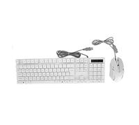 ZLXHDL Combinazione da tastiera e mouse USB, tastica per ufficio cablata e ottica di precisione per desktop, laptop e notebook (Weiß)