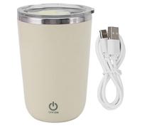 ZLXHDL Self Stirring Coffee Mug, 12 Oz ABS and Stainless Steel Self Stirring Mug Rechargeable with USB Cable, for Coffee,Milk,Protein Powder at Home,Office and Travel (Light Yellow)