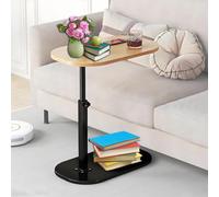 ZLXHFFH Tavolino regolabile a forma di C, girevole a 360°, regolabile in altezza, in legno, piccolo tavolino da divano, a forma di C, tavolino da salotto moderno per letto/vasca da bagno