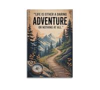 ZlXXYZ Poster su tela per decorazione moderna di famiglia e ufficio, stile retrò con fascino della vita avventurosa, 40 x 60 cm, senza cornice