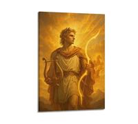 ZLXZPL Poster su tela artistica da parete per ufficio, poster religioso Apollo God Decor Divine Vibe Bringer, 20 x 30 cm, con cornice