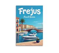 ZLXZPL Poster su tela da parete per ufficio, poster con città, Fréjus, Costa Azzurra, arte decorativa, 60 x 90 cm, senza cornice