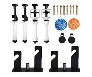 ZLY Sistema di supporto manuale per sfondo a doppio rullo, supporto per sfondo fotografico, per fotografia, live streaming, include 2 ganci doppi, 4 barre di espansione, 2 catene, otto viti