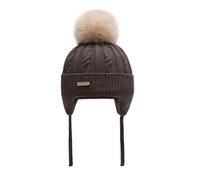 ZLYC Berretto invernale per bambini, in cotone, con pompon, Tinta unita: Grigio, Taglia unica