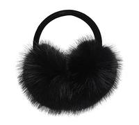 ZLYC Paraorecchie da donna e ragazza, alla moda, regolabile, in pelliccia sintetica, Grande nero., Etichettalia unica