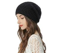 ZLYC Women Cotton Crochet Slouchy Beanie Hat Handmade Knit Summer Skull cap