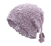 ZLYC Women Cotton Crochet Slouchy Beanie Hat Handmade Knit Summer Skull cap