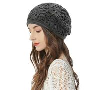 ZLYC Women Cotton Crochet Slouchy Beanie Hat Handmade Knit Summer Skull cap