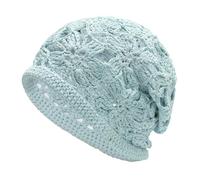 ZLYC Women Cotton Crochet Slouchy Beanie Hat Handmade Knit Summer Skull cap