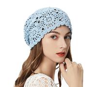 ZLYC Women Cotton Crochet Slouchy Beanie Hat Handmade Knit Summer Skull cap