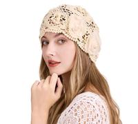 ZLYC Women Cotton Crochet Slouchy Beanie Hat Handmade Knit Summer Skull cap
