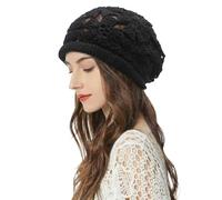 ZLYC Women Cotton Crochet Slouchy Beanie Hat Handmade Knit Summer Skull cap